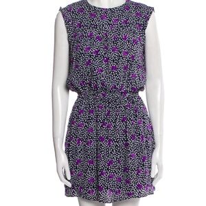 Maje Floral-Print Crepe Mini Dress